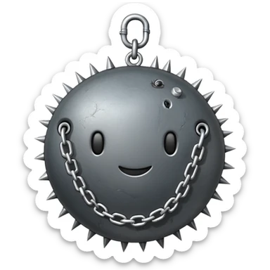 iPhone text message emoji size ball, and chain with spikes sticker