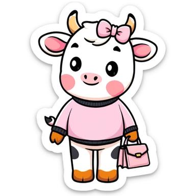 Preppy cow  sticker