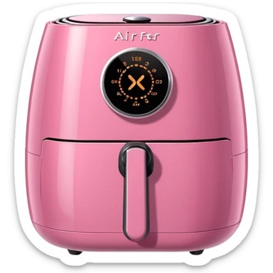 Realistic pink air fryer sticker