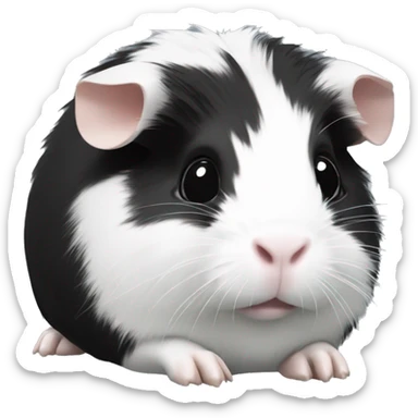 Black and white guinea pig sticker