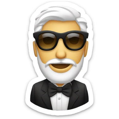 hombre blanco, cabello Negro de lado con gafas de sol pulgar arriba sticker