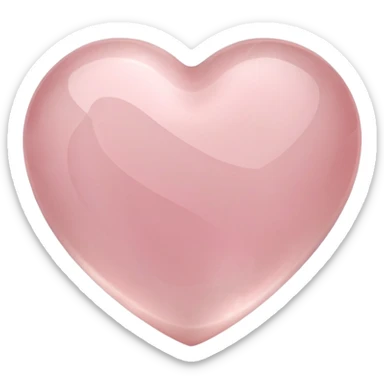 Carved rose quartz heart with rosy pink tone and smooth lustrous finish sticker