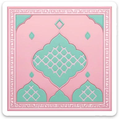 islamic Muslim prayer mat pink mint sticker