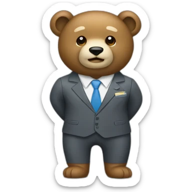 un oso con pelo y traje de empresario sticker