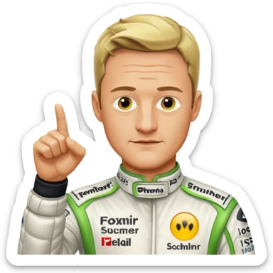 Ralf Schumacher pointing at Ralf Schumacher like in the spiderman meme sticker