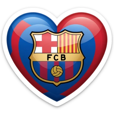 Barcelona FCB Logo in heart ❤️ sticker