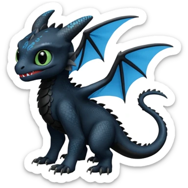 Toothless-Trico-Fakémon-hybrid-creature (full body)  sticker