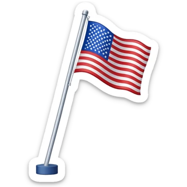 A simple waving flag on a pole or flagpole sticker