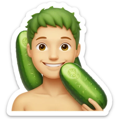 smiley relaxing wearing cucumbers sticker