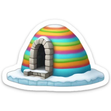 artistic igloo multicolour sticker