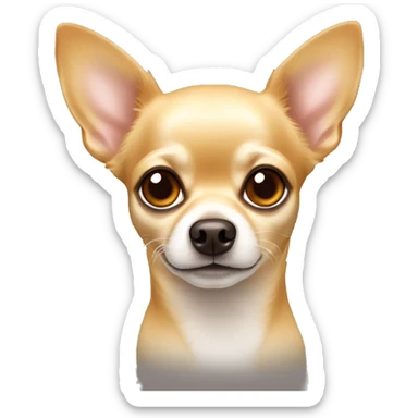 golden chihuahua with amber eyes and a brown nose and white snout sticker
