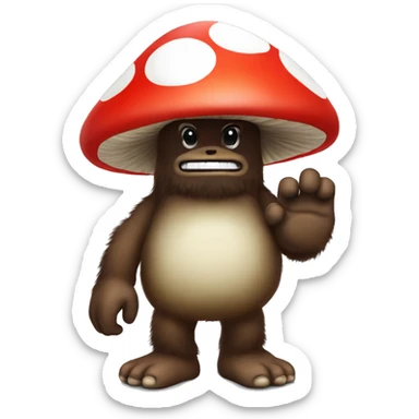 Mario-style Mushroom Bigfoot sticker