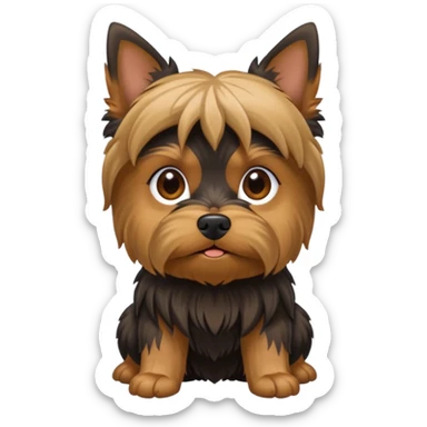 Yorkshire terrier na privada sentado fazer poop  sticker
