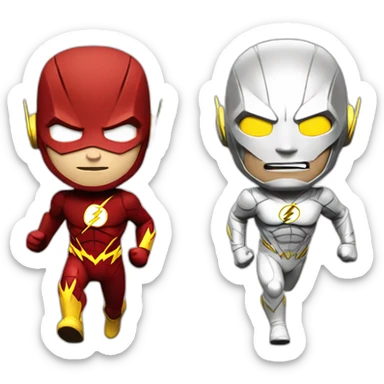 The flash running along side with the reverse flash sticker