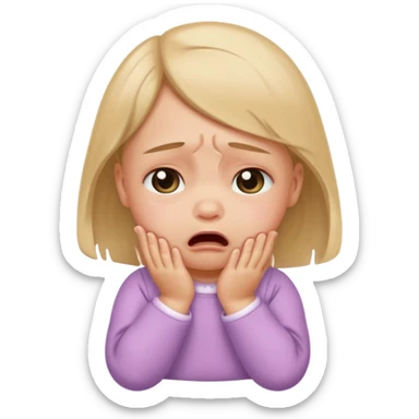 a portrait of small crying baby gỉrl sticker