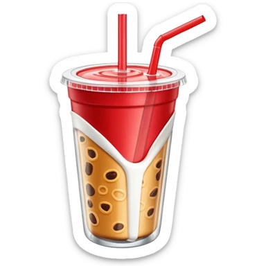 3D minimal icon of a snack and drink cup with a clear accent in #FF3D00, clean and modern cafeteria feel sticker