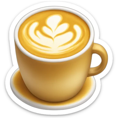 golden latte cup sticker