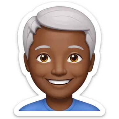 Nam, 60 tuổi, đầu đinh, cười, da đen sticker