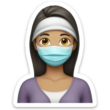 Girl with face mask  sticker