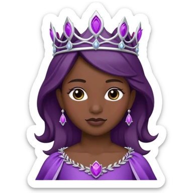 Purple rose with silver tiara and a purple emblem leaf wreath sticker