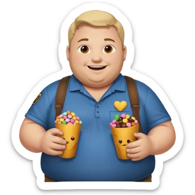 fatman who loves carbs and cholodae and candies who looks like cs go player sticker