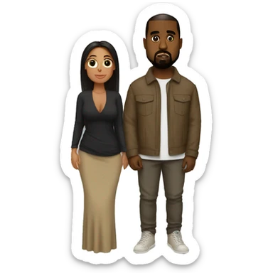 Kanye west with his wife  sticker