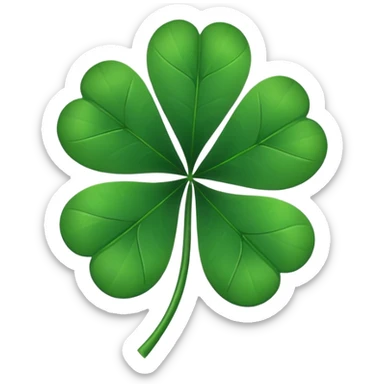 5 leaf clover leaf in black sticker