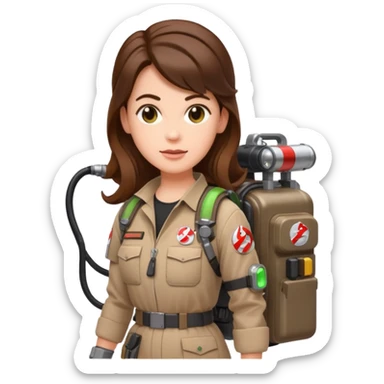ghostbusters female long hair sticker