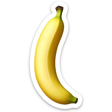 Create a one yellow banana emoji with light brown spots, adding subtle texture and shading. The design should look natural and symbolize growth and progress. sticker