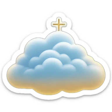 Cloud with eyes praying to jesus sticker