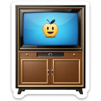 modern tv with news channel on it standing on a super luxurious cupboard sticker