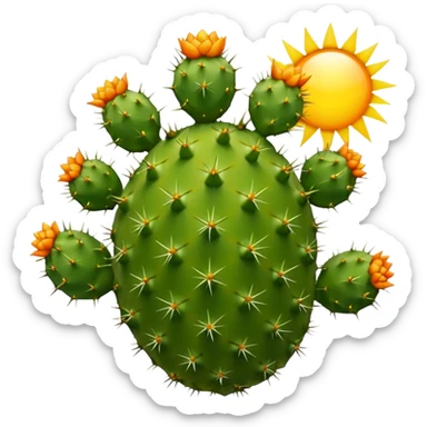 prickly pear cactus with sun in background sticker