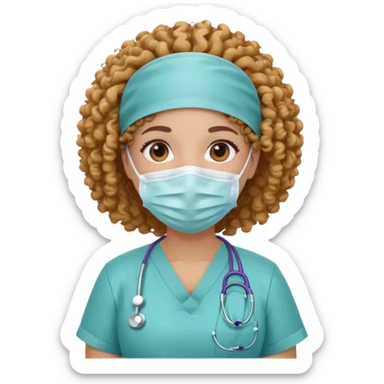 curly nurse sticker