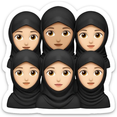 muslim faily emoji , with the women wearing niqab sticker