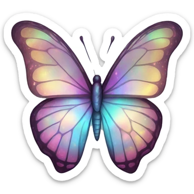 holographic butterfly sticker