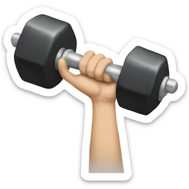 one white hand with dumbbell sticker