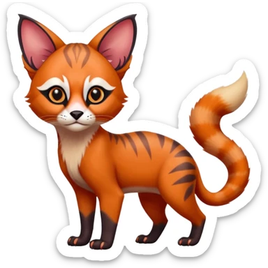 Caracal-Lykoi-Sphynx-Red-Panda-fusion-hybrid-animal-creature, full body sticker