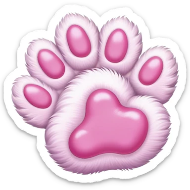 cat paw, cute feline foot with pink paw pads sticker