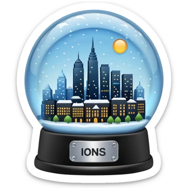 City skyline globe sticker