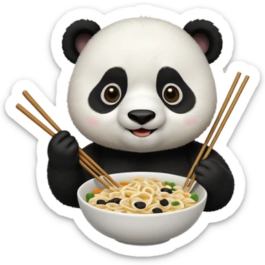 A Kang fu panda eating noodles  sticker