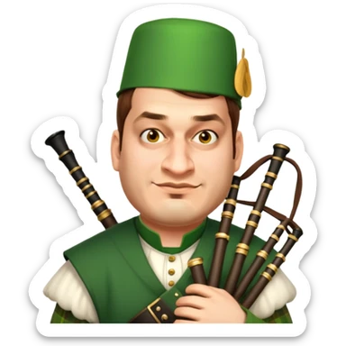 Green Bagpiper sticker