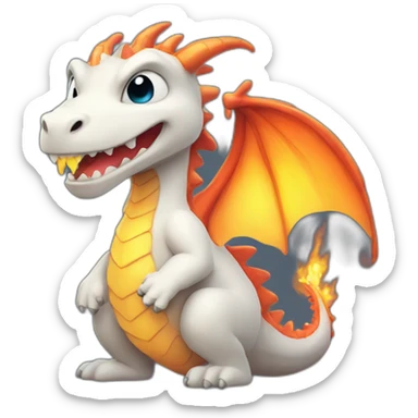 A cute dragon breathing fire sticker