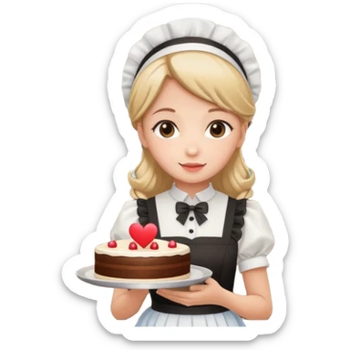 Maid cafe girl sticker