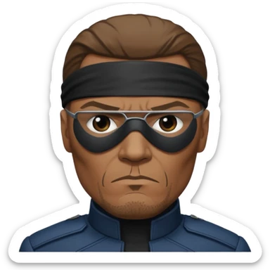Create nick fury Superhero Emoji face only sticker
