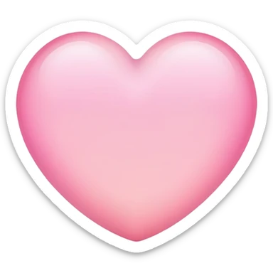 pastel pink heart with gradient and smooth rounded edges sticker