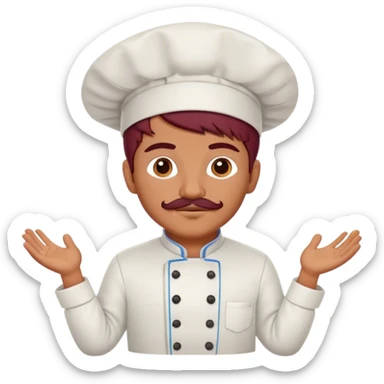 Burgundy haired mexican chef no facial hair sticker