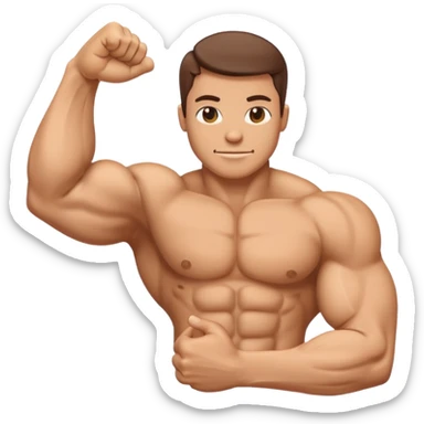 Emoji-style illustration of a single muscular arm flexing the bicep, isolated, no person attached. Smooth, clean vector style, bright flat colors, bold outlines, minimal shading, rounded shapes, high-resolution emoji aesthetic sticker