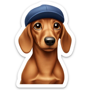 Sausage dog with a cap on ￼ sticker