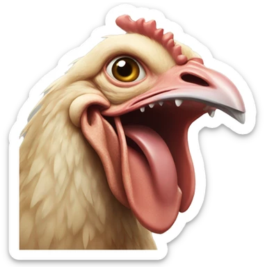 chicken with sharp teeth sticker