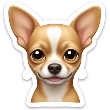 tan chihuahua with one line eye sticker